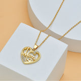 Mom Heart-Shaped Diamond Letter Necklace - Elegant Fine Jewelry for Women, Perfect Mother's Day Gift