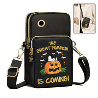 Halloween Pumpkin Pattern Mini Crossbody Bag - Cute Phone Bag & Coin Wallet for Kids and Women, Perfect Festive Shoulder Bag