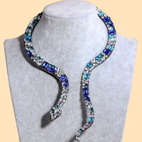 Diamond Animal Snake Necklace with Adjustable Circumference - High - Quality Alloy & Exquisite Diamond Setting snake - label