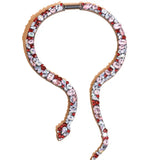 Diamond Animal Snake Necklace with Adjustable Circumference - High - Quality Alloy & Exquisite Diamond Setting - snake - label