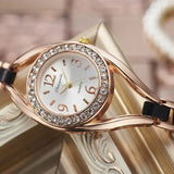 Diamond Bracelet Watch with Elegant Diamond - Encrusted Dial snake - label