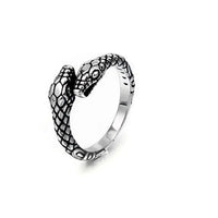 Double - Headed Snake Ring with Electroplated Finish and Dual - Color Options - snake - label