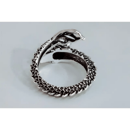 Dragon Ring - Premium Copper Zodiac Motif Ring with Radiant Green Color snake - label