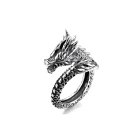 Dragon Ring - Premium Copper Zodiac Motif Ring with Radiant Green Color snake - label