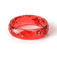 Dried Flower Epoxy Ring with Delicate Resin - Encased Flowers in 5 Sizes snake - label