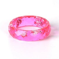 Dried Flower Epoxy Ring with Delicate Resin - Encased Flowers in 5 Sizes snake - label