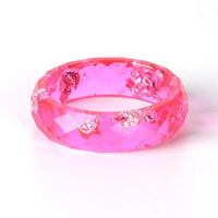 Dried Flower Epoxy Ring with Delicate Resin - Encased Flowers in 5 Sizes - snake - label