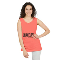 **Eco-Friendly Relaxed Fit Garment-Dyed Tank Top - 100% Ringspun Cotton** - Neon Red Orange / XS - Tank Top