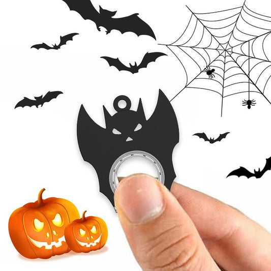 Halloween Bat Demon Fidget Spinner Keychain - Ghost Hand Spinner, Stress - Relief Toy & Bottle Opener for Kids and Adults snake - label