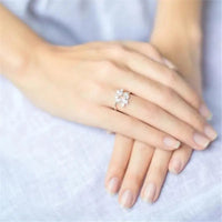 Elegant Leaves Shape Diamond Ring with S925 Sterling Silver snake - label