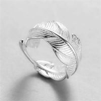 Elegant Leaves Shape Diamond Ring with S925 Sterling Silver snake - label