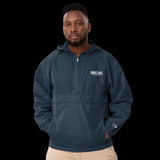 Embroidered Champion Packable Jacket: Wind - Resistant Hooded Outerwear snake - label