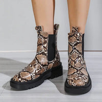 Europe and America Popular Snake Print Fashion Women's Boots snake - label