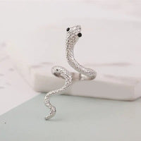 Exaggerated Personality Snake Ring with Crown Detail - Vintage Style Alloy Jewelry for Women snake - label