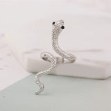 Exaggerated Personality Snake Ring with Crown Detail - Vintage Style Alloy Jewelry for Women snake - label