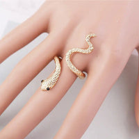 Exaggerated Personality Snake Ring with Crown Detail - Vintage Style Alloy Jewelry for Women snake - label