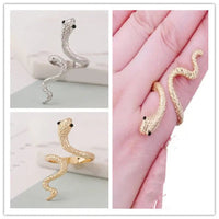 Exaggerated Personality Snake Ring with Crown Detail - Vintage Style Alloy Jewelry for Women snake - label