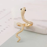 Exaggerated Personality Snake Ring with Crown Detail - Vintage Style Alloy Jewelry for Women snake - label