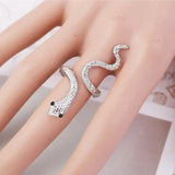 Exaggerated Personality Snake Ring with Crown Detail - Vintage Style Alloy Jewelry for Women snake - label