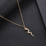 Exaggerated Snake Pendant - Bold Cobra - Inspired Design in Luxurious Gold - snake - label