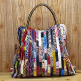 Exotic Snake Bags: High - Quality Cowhide Shoulder Bag for Women - snake - label