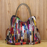 Exotic Snake Bags: High - Quality Cowhide Shoulder Bag for Women - snake - label