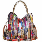 Exotic Snake Bags: High - Quality Cowhide Shoulder Bag for Women - snake - label