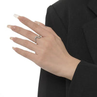 Exquisite Adjustable Exotic Snake Ring in Elegant White Gold Finish snake - label