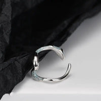 Exquisite Adjustable Exotic Snake Ring in Elegant White Gold Finish snake - label