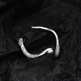 Exquisite Adjustable Exotic Snake Ring in Elegant White Gold Finish snake - label