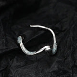 Exquisite Adjustable Exotic Snake Ring in Elegant White Gold Finish - snake - label