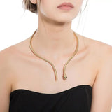 Exquisite Exaggerated Snake Necklace in Elegant Gold or Silver snake - label