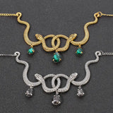 Exquisite Snake Element Necklace with Clavicle Chain snake - label