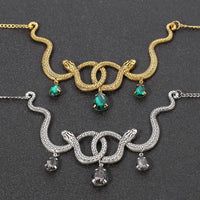 Exquisite Snake Element Necklace with Clavicle Chain - snake - label