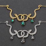 Exquisite Snake Element Necklace with Clavicle Chain - snake - label