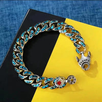 Eye Day Bead Bracelet: Retro Chinese Copper Zodiac Bracelet - snake - label