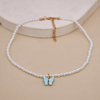 Elegant Opal Bow Knot Pearl Necklace for Women - European & American Style