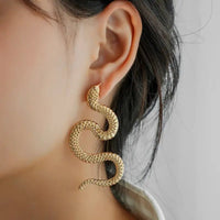 Fashion Metal Snake Earrings - Exquisite Zodiac Design snake - label