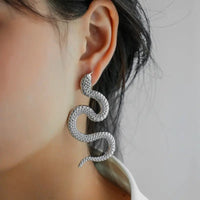 Fashion Metal Snake Earrings - Exquisite Zodiac Design snake - label