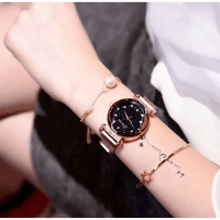 Fashion Sky Watches: Analog Quartz Movement with Magnetic Mesh Band snake - label