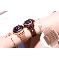 Fashion Sky Watches: Analog Quartz Movement with Magnetic Mesh Band snake - label