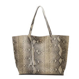 Fashion Snake Ladies Handbags - Elegant Snake Print Design with Smartphone Pocket snake - label