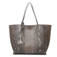 Fashion Snake Ladies Handbags - Elegant Snake Print Design with Smartphone Pocket snake - label