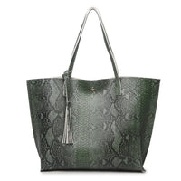 Fashion Snake Ladies Handbags - Elegant Snake Print Design with Smartphone Pocket snake - label