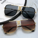 Fashion Street Sunglasses: Square Frame PC Lens Metal Sunglasses snake - label