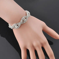 Flash Diamond Bracelet with Shimmering Silver Alloy - 18+6cm Size snake - label