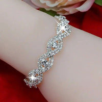 Flash Diamond Bracelet with Shimmering Silver Alloy - 18+6cm Size snake - label