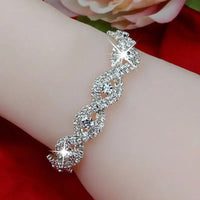 Flash Diamond Bracelet with Shimmering Silver Alloy - 18+6cm Size - snake - label