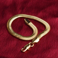 Flat Snake Bracelet with Diamond - Shaped Design & Copper Finish snake - label