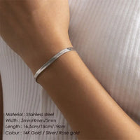 Flat Snake Bracelet: Titanium Steel U - Shape Design for Women - snake - label